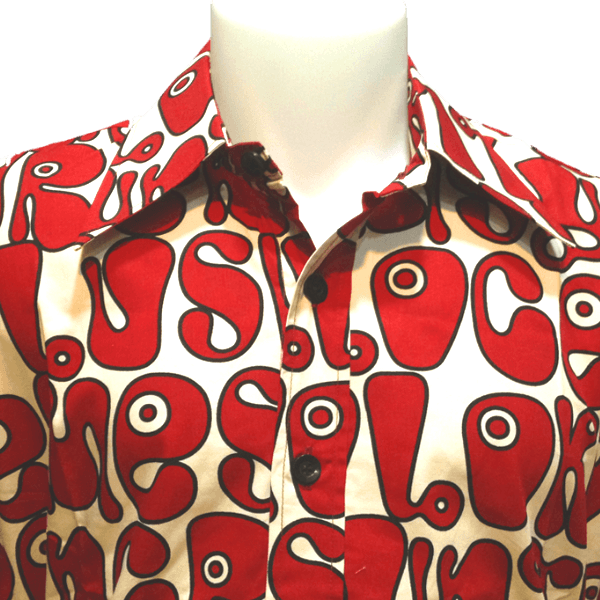 Chemise coton CHENASKI MOLOKO Crème/Rouge/Noir – Image 2