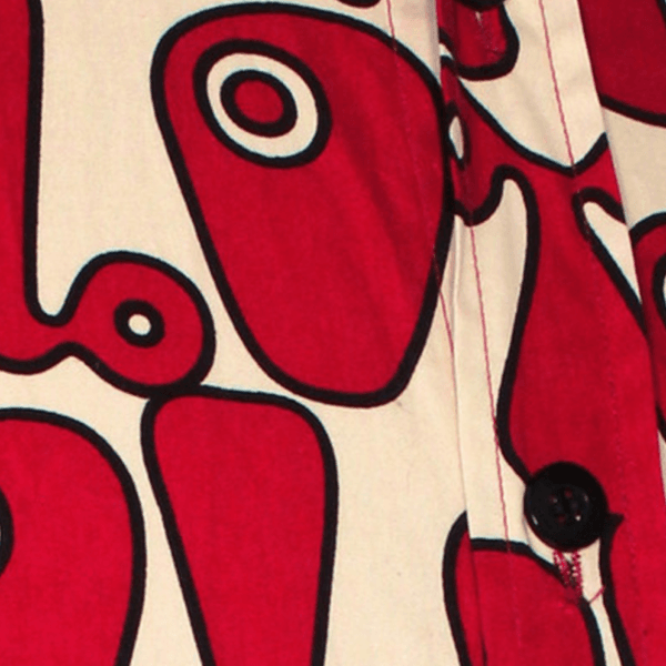 Chemise coton CHENASKI MOLOKO Crème/Rouge/Noir – Image 3