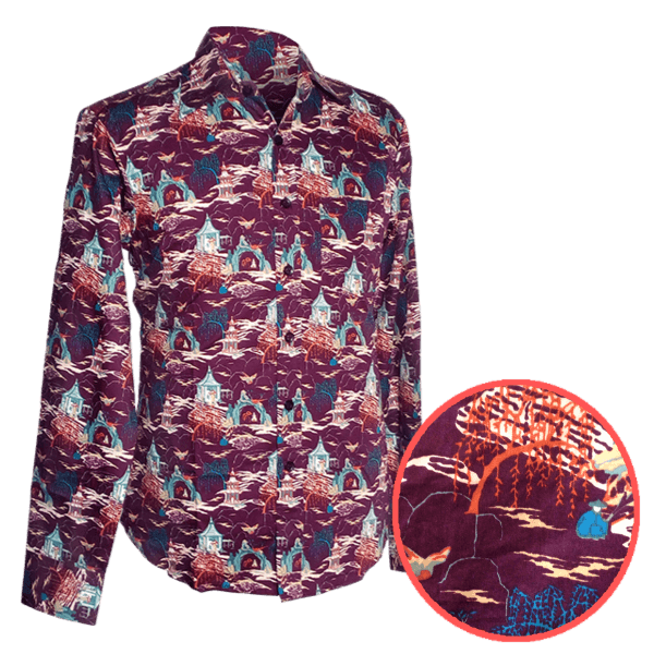 Chemise coton CHENASKI SHAOLIN TEMPLE Aubergine - Pete Chenaski LIMITED M