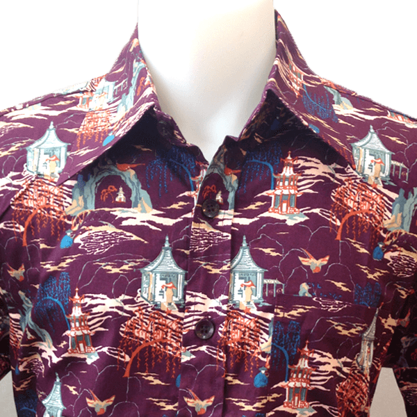 Chemise coton CHENASKI SHAOLIN TEMPLE Aubergine - Pete Chenaski LIMITED M – Image 2