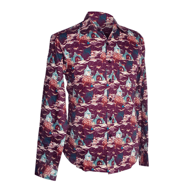 Chemise coton CHENASKI SHAOLIN TEMPLE Aubergine - Pete Chenaski LIMITED M – Image 4