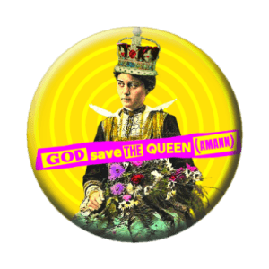 Badge 56 mm – God save the Queen (Amann)