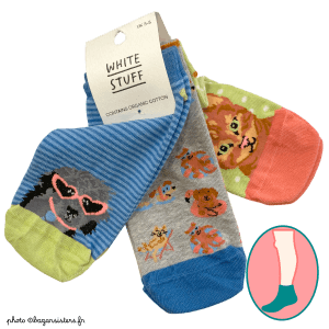 Pack de 3 paires de socquettes WHITE STUFF femme - Chats et chiens