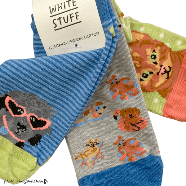 Pack de 3 paires de socquettes WHITE STUFF femme - Chats et chiens – Image 2