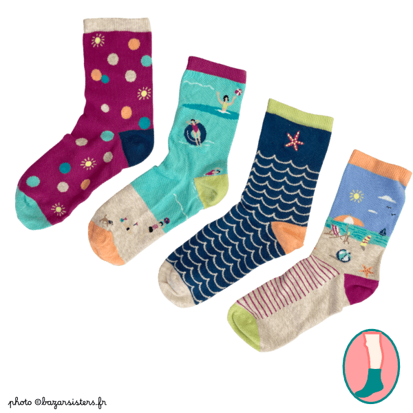 Coffret 4 paires de chaussettes WHITE STUFF femme - Bord de mer