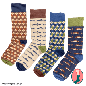 Coffret 4 paires de chaussettes WHITE STUFF homme - Fish pattern