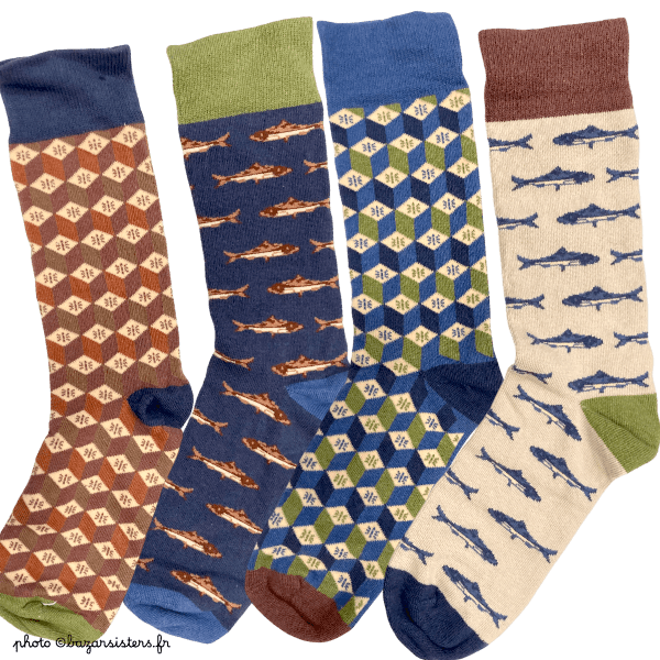 Coffret 4 paires de chaussettes WHITE STUFF homme - Fish pattern – Image 2