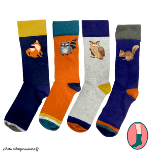 Coffret 4 paires de chaussettes WHITE STUFF homme - Les animaux de la forêt