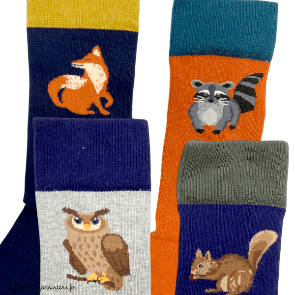Coffret 4 paires de chaussettes WHITE STUFF homme - Les animaux de la forêt – Image 4