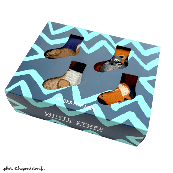 Coffret 4 paires de chaussettes WHITE STUFF homme - Les animaux de la forêt – Image 3