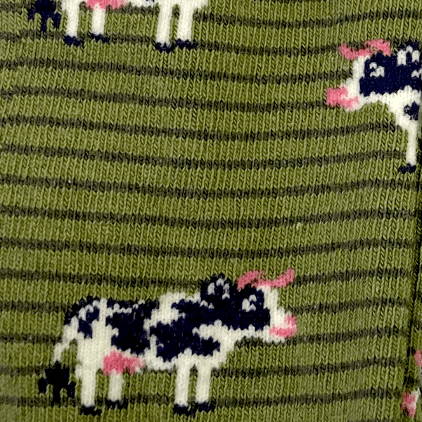 Chaussettes WHITE STUFF femme – Vaches et pâturages rayés – Image 3