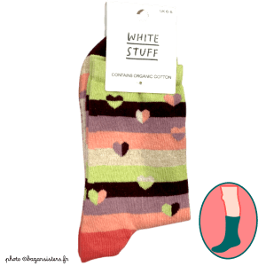 Chaussettes WHITE STUFF femme – Rayures et coeurs
