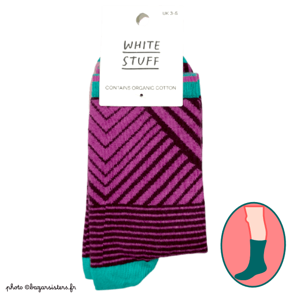 Chaussettes WHITE STUFF femme - Purple pattern