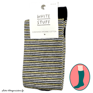 Chaussettes hautes WHITE STUFF femme - Metallic Stripe