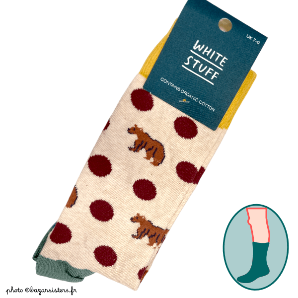 Chaussettes WHITE STUFF homme – Pois et nounours