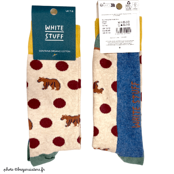 Chaussettes WHITE STUFF homme – Pois et nounours – Image 2