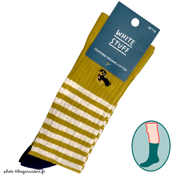 Chaussettes WHITE STUFF homme – Chiens saucisse brodé
