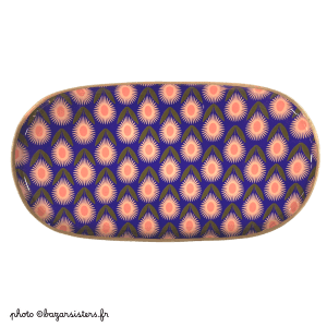 Plateau ovale en émail - Dahlia Navy