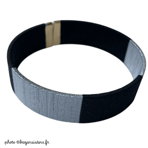 Bracelet en fil de soie - Noir/Argent