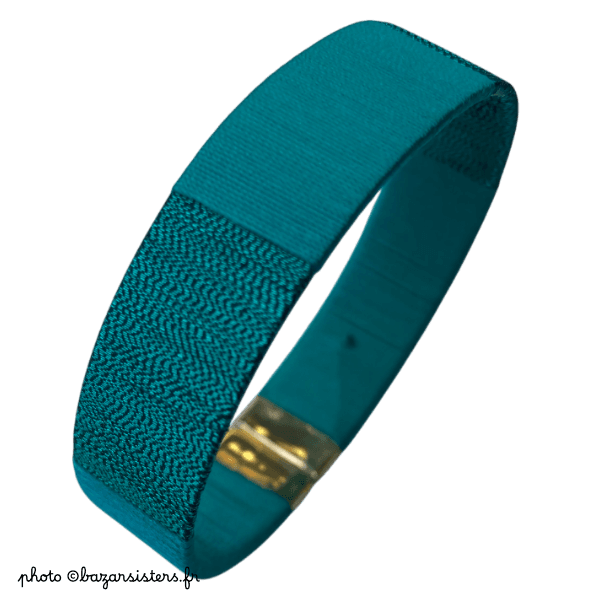 Bracelet en fil de soie - Bleu/Vert – Image 3