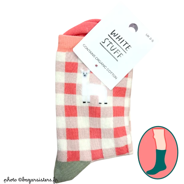 Chaussettes WHITE STUFF femme – Vichy Fluffy Lama
