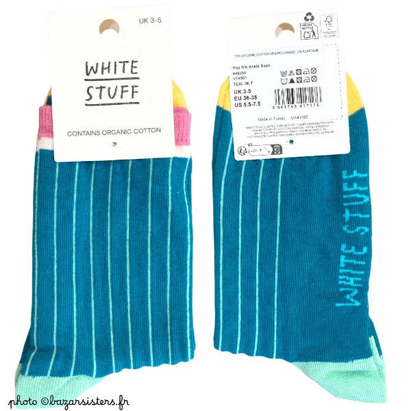 Chaussettes WHITE STUFF femme – POP Rib vert – Image 2