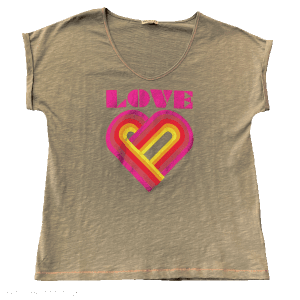 T-shirt MY HELLO JOY - LOVE - Kaki