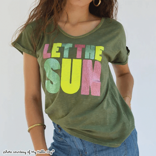 T-shirt MY HELLO JOY - LET THE SUN kaki – Image 3