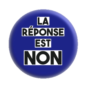 Badge 37 mm – La réponse est NON – Navy blue