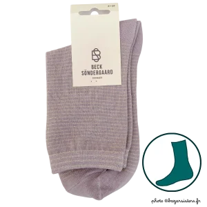 Chaussettes Becksöndergaard DOVER stripe - Parme