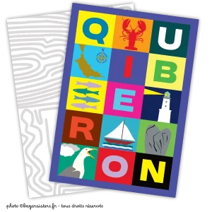 Carte postale - Quiberon checkerboard