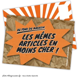Carte postale - Au fond du magasin, les mêmes articles en moins cher !