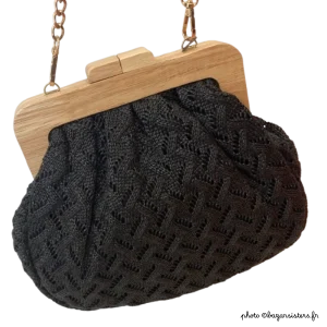 Sac croisé granny à fermoir bois