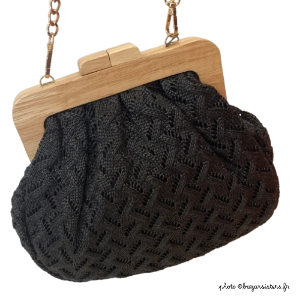 Sac croisé granny à fermoir bois