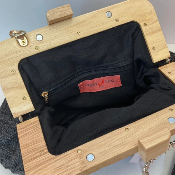 Sac croisé granny à fermoir bois – Image 5