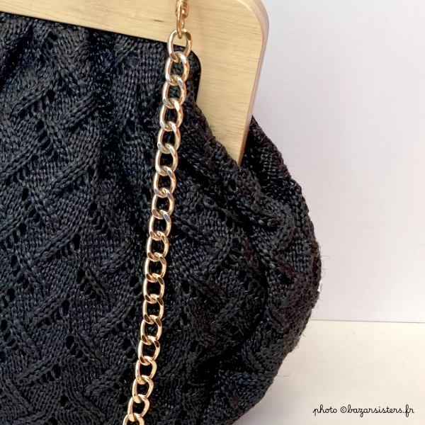 Sac croisé granny à fermoir bois – Image 2