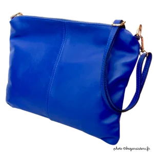 Sac cuir PARIS bandoulière/anse - Coloris bleu roi