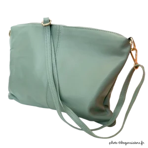 Sac cuir PARIS bandoulière/anse - Coloris tilleul