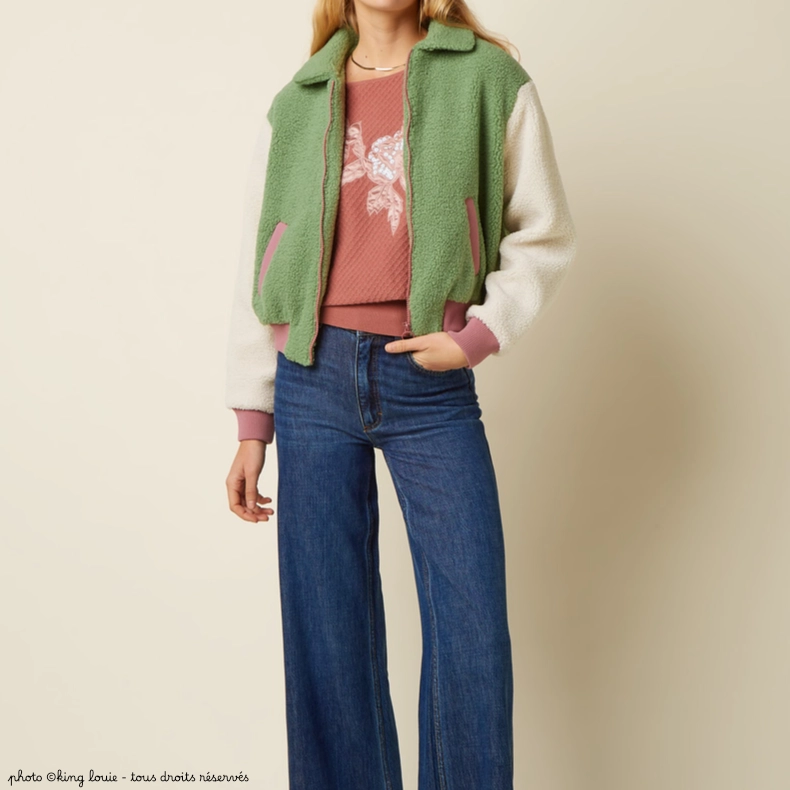 Blouson King Louie FAY Teddy - Coloris Shade Green – Image 4