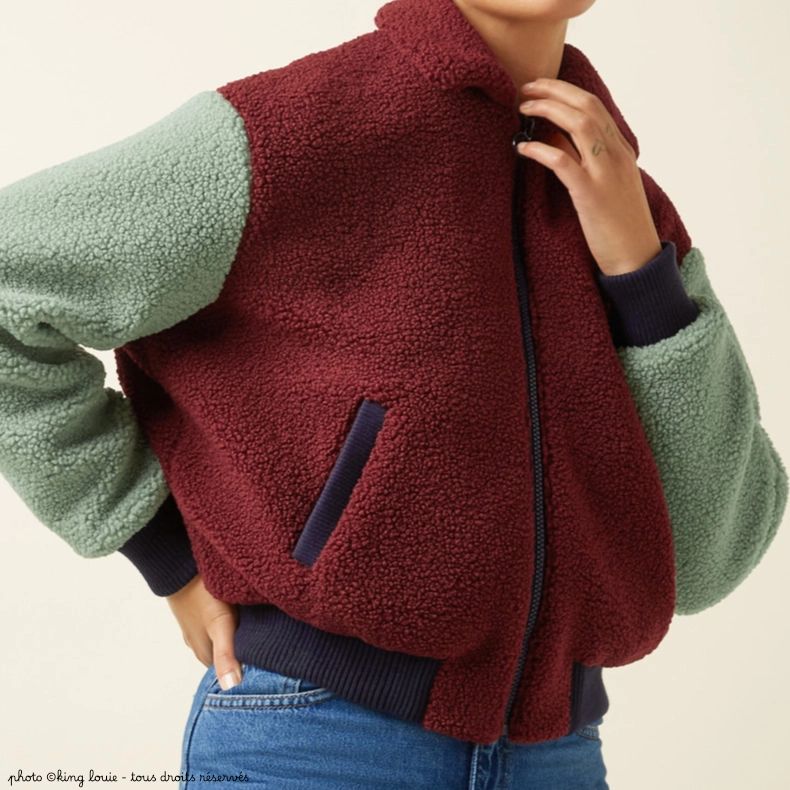 Blouson King Louie FAY Teddy - Coloris Beet red – Image 6
