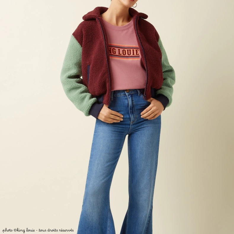 Blouson King Louie FAY Teddy - Coloris Beet red – Image 5