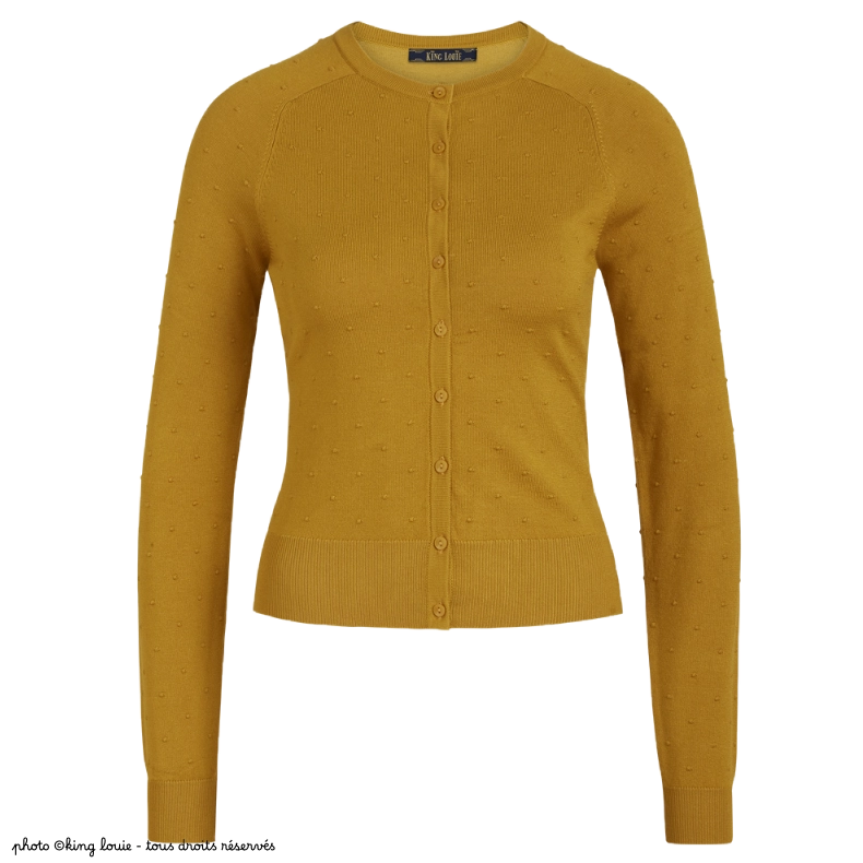 Cardigan King Louie Raglan Droplet - Coloris Jaune