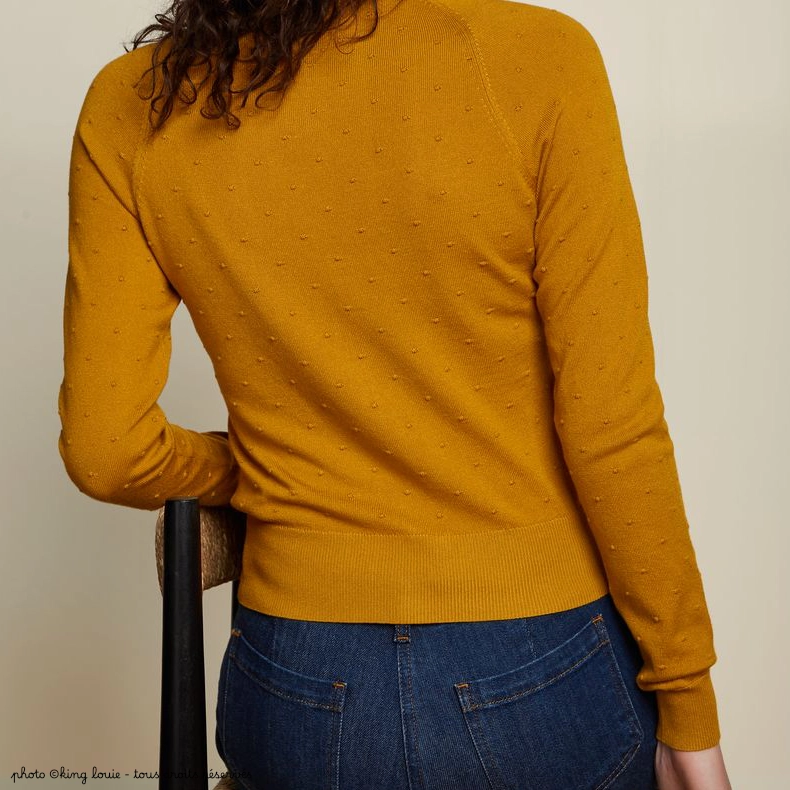 Cardigan King Louie Raglan Droplet - Coloris Jaune – Image 3