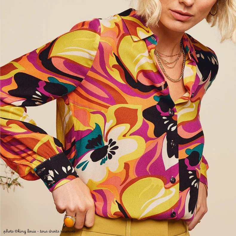 Chemisier Maisie Aurelio - Coloris Shell orange – Image 2