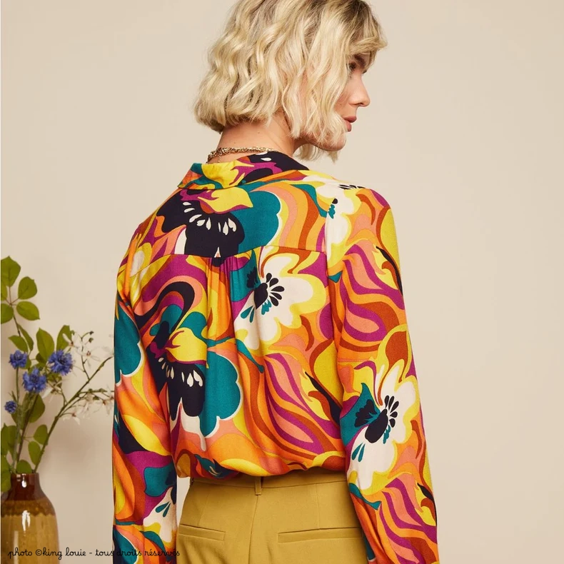 Chemisier Maisie Aurelio - Coloris Shell orange – Image 3