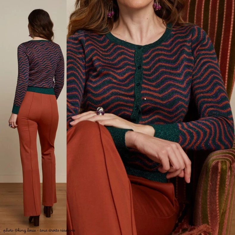Cardigan King Louie LAVA - Coloris Pine green – Image 4