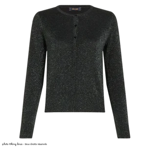 Cardigan à col rond King Louie LAPIS - Noir