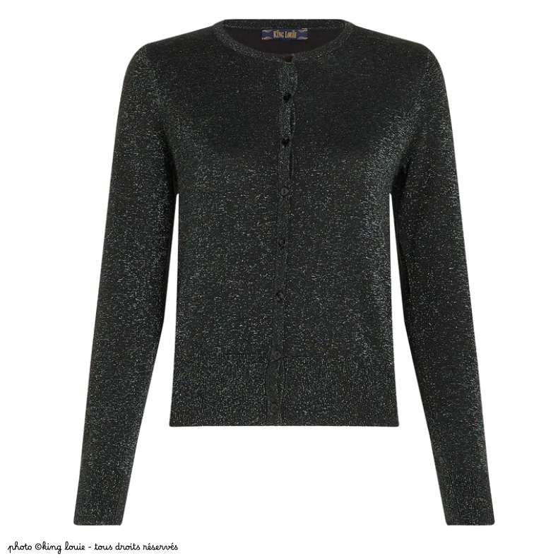 Cardigan à col rond King Louie LAPIS - Noir
