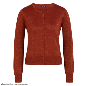 Cardigan à col rond King Louie LAPIS - Pecan brown