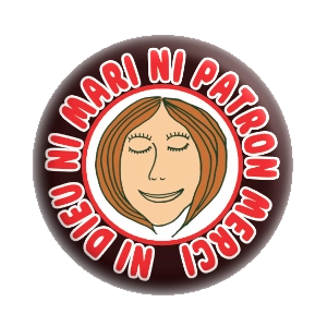 Badge 37 mm – Ni dieu ni mari ni patron. Merci - Rouge et noir